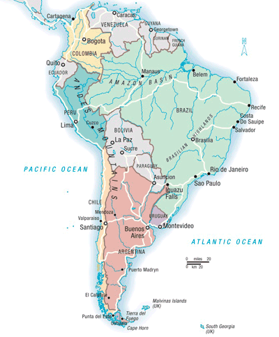 South America map