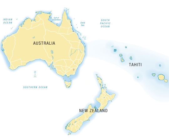 South Pacific map